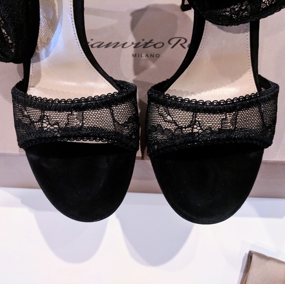 ❌SOLD❌🎁Gianvito Rossi🎀Halle Lace Suede Sandals - Picture 4 of 8
